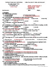 Kiểm tra học kỳ 1 môn Công nghệ Lớp 11 - Trường THPT Nguyễn Trung Trực